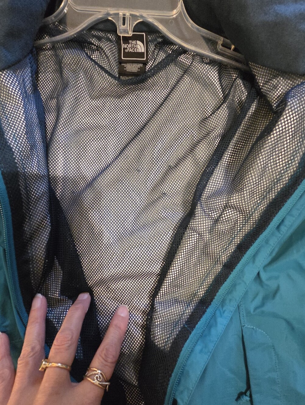 The Northface Turquoise Blue Mesh Lining Hyvent Gorpcore Jacket Size Small - Picture 4 of 8